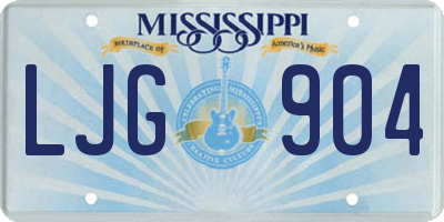 MS license plate LJG904