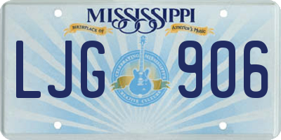 MS license plate LJG906