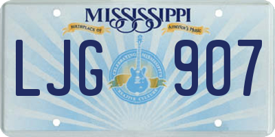 MS license plate LJG907