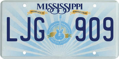 MS license plate LJG909