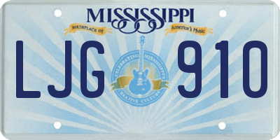 MS license plate LJG910