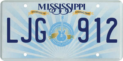 MS license plate LJG912