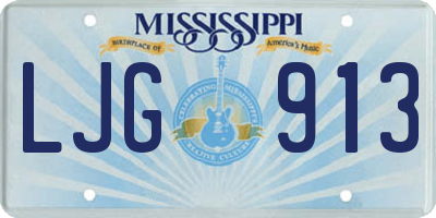 MS license plate LJG913