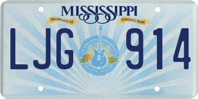 MS license plate LJG914