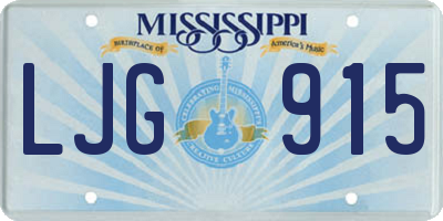 MS license plate LJG915