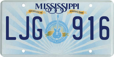 MS license plate LJG916
