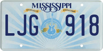 MS license plate LJG918