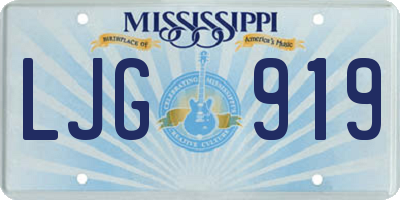 MS license plate LJG919