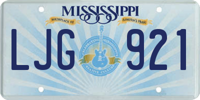 MS license plate LJG921