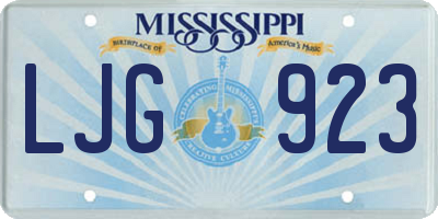 MS license plate LJG923