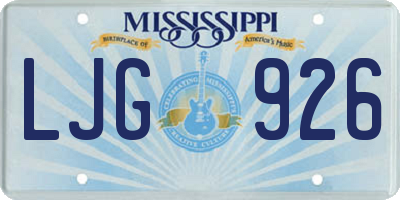 MS license plate LJG926