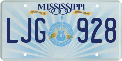 MS license plate LJG928