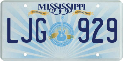MS license plate LJG929