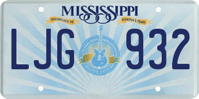 MS license plate LJG932