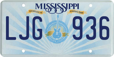 MS license plate LJG936