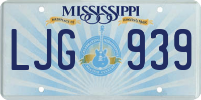 MS license plate LJG939