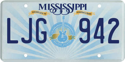 MS license plate LJG942