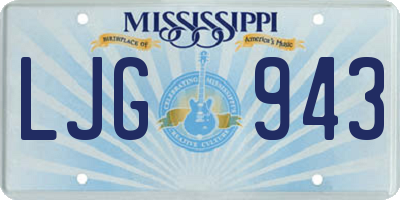 MS license plate LJG943