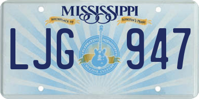 MS license plate LJG947