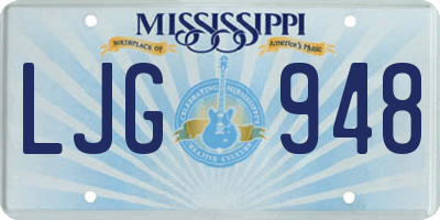 MS license plate LJG948