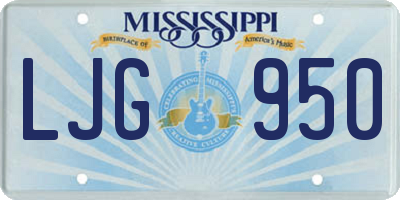 MS license plate LJG950