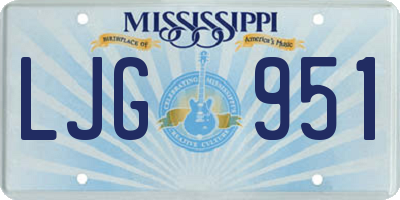 MS license plate LJG951