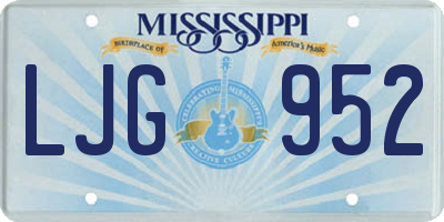 MS license plate LJG952