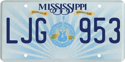 MS license plate LJG953