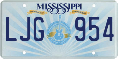 MS license plate LJG954