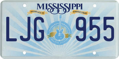 MS license plate LJG955
