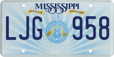 MS license plate LJG958