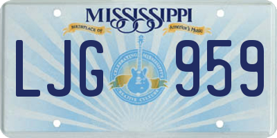 MS license plate LJG959