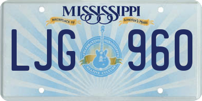 MS license plate LJG960