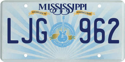 MS license plate LJG962