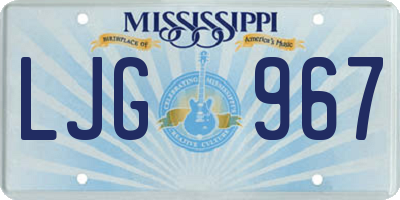 MS license plate LJG967