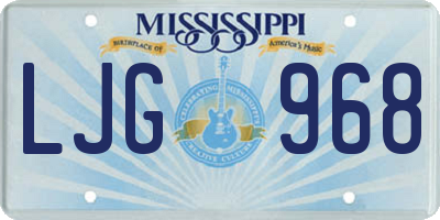 MS license plate LJG968