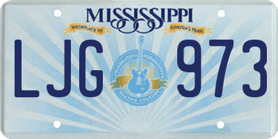 MS license plate LJG973