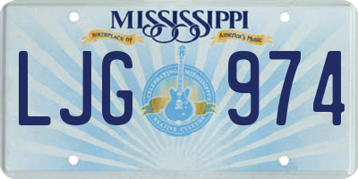MS license plate LJG974