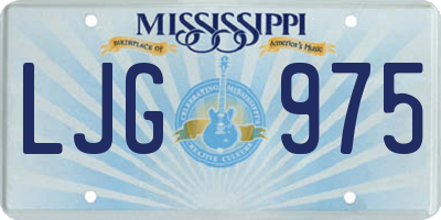 MS license plate LJG975