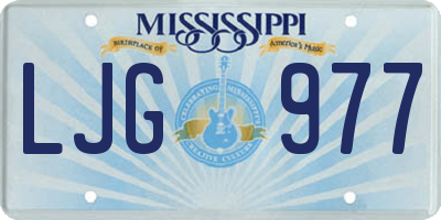 MS license plate LJG977