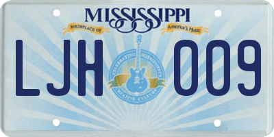 MS license plate LJH009
