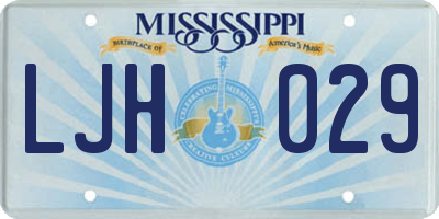 MS license plate LJH029