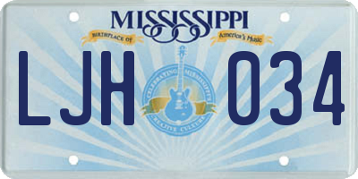 MS license plate LJH034
