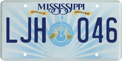 MS license plate LJH046