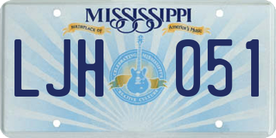 MS license plate LJH051