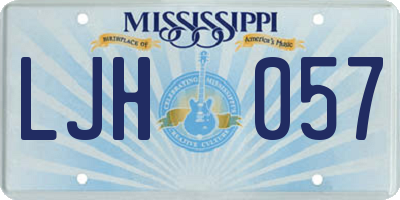 MS license plate LJH057