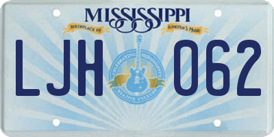 MS license plate LJH062