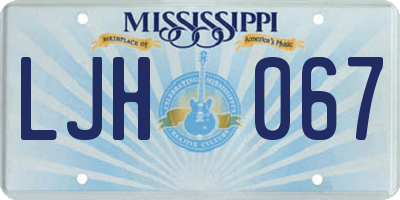 MS license plate LJH067