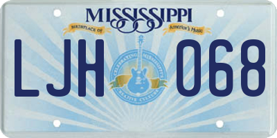 MS license plate LJH068