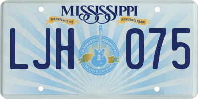 MS license plate LJH075